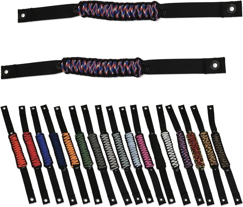 IAG Performance IAG Paracord Grab Handle 2-Piece Set for Ford Bronco 2021-2024+ (Red/White/Blue - USA) - Image 1